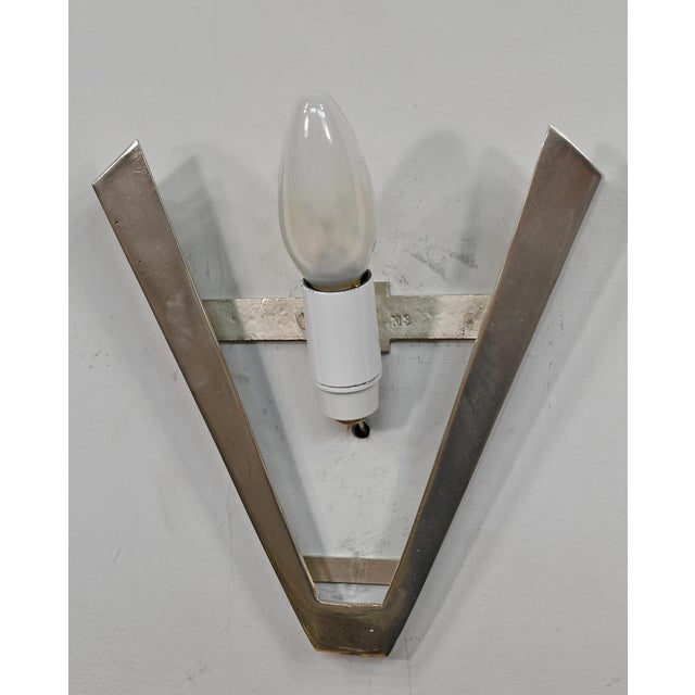 Pair of Marius Sabino 1930s French Art Deco Modernist Slip Shade Wall Sconces - 2 Pairs Available For Sale - Image 10 of 11