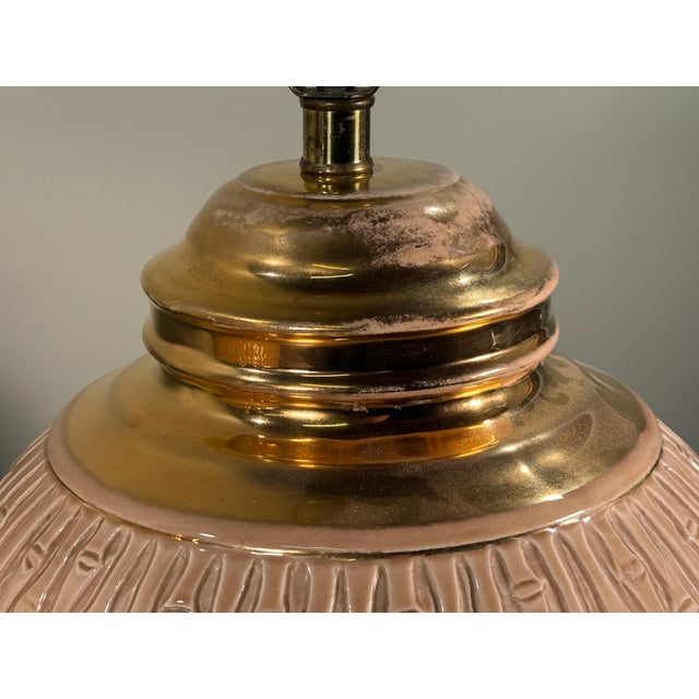 Vintage Ceramic Faux Bamboo Table Lamps With Gold Accents - A Pair For Sale In Providence - Image 6 of 10