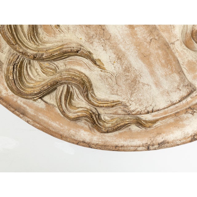 Italian 1930s Painted and Gilt Terracotta Medallion Depicting a Horse's Head For Sale In Atlanta - Image 6 of 9