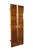 This pair of vintage mid-century Chinoiserie louvered doors is constructed from solid elm wood, showcasing a rich, warm...