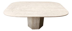Vintage Travertine Dining Table, 1970s