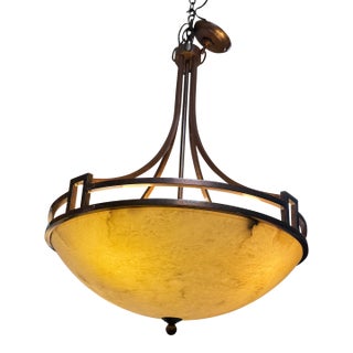 Frederick Ramon Millennial Copper + Alabaster Chandelier For Sale