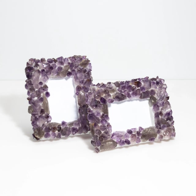 Gemstone Frame Medium Vertical Amethyst For Sale - Image 7 of 8