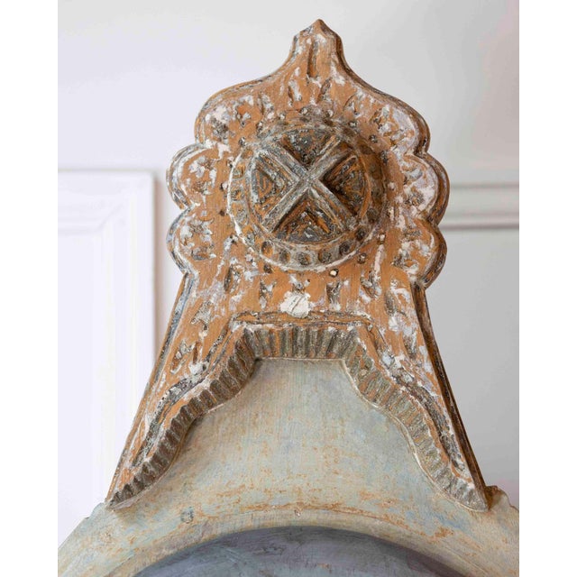 Gustavian (Swedish) Antique Gustavian Longcase Clock, Hand-Carved Pine, Sweden, 1820 For Sale - Image 3 of 17