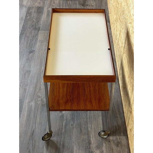 Serving Cart in Walnut and Teak by Walter Wirz for Wilhelm Renz, 1960s-1970s For Sale - Image 9 of 18