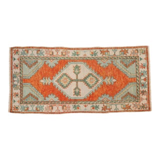 Vintage Distressed Oushak Rug Runner - 2'6" x 5'3" For Sale