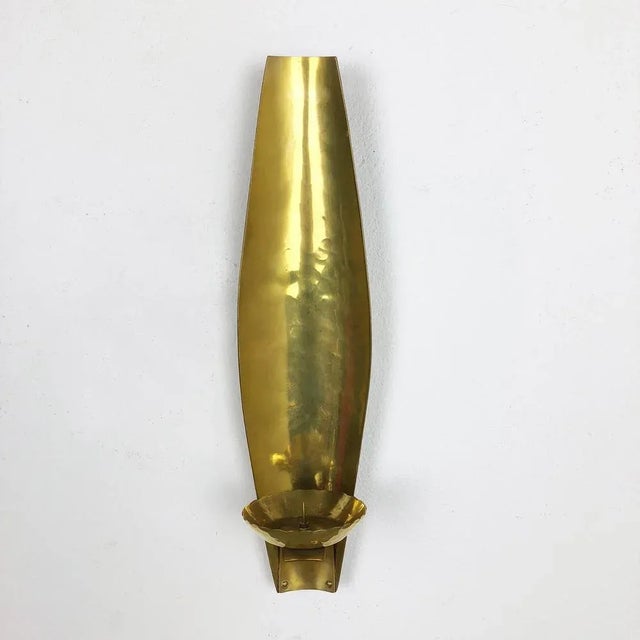 Brutalist Brass Wall Candleholder from Emil Funk KG, Germany, 1950s For Sale - Image 15 of 16