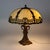 Antique Bradley & Hubbard School Arts & Crafts 6-Panel Slag Glass Lamp C1920 For Sale - Image 6 of 6