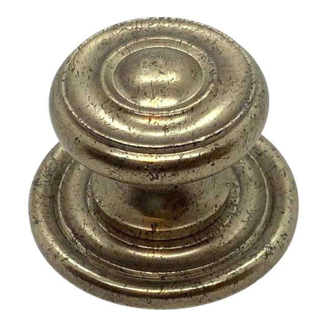 Baker Large Knob With Decorative Backplate Antique Pewter Finish For Sale