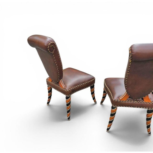 Vintage Leather Chairs, 1980s, Set of 4 For Sale - Image 9 of 16