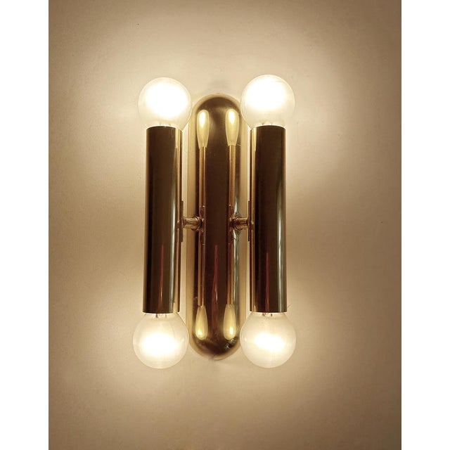 Vintage Space Age Brass Sconces, 1970s, Set of 2 For Sale - Image 9 of 15