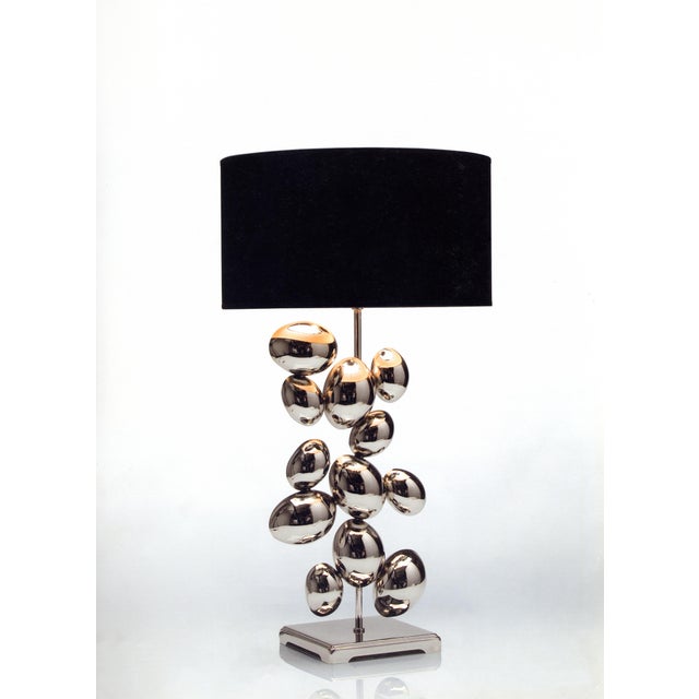 New "Stones" Handmade Sculpture Pendant Lamp in Chrome Finished For Sale - Image 4 of 6