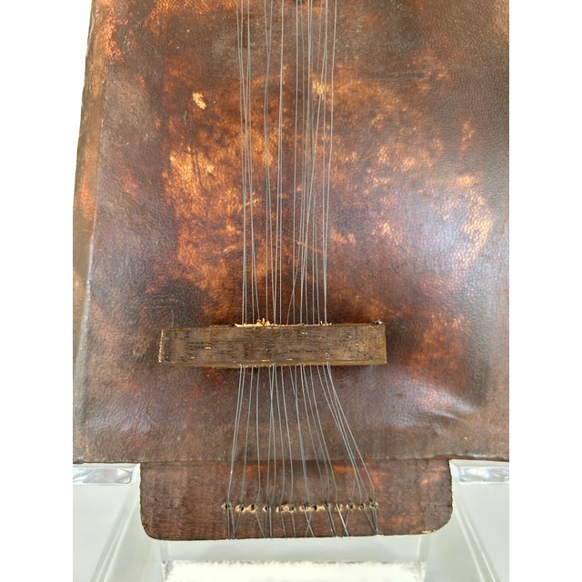 Wood Vintage Decorative Sarangi Mounted on Lucite Base For Sale - Image 7 of 12