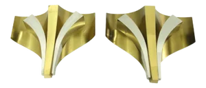 1960s XL French Modernist Signed Maison Bagues Paris Silver & Gilt Tone Formed Wall Sconces - a Pair