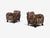 1940s Swedish Modern, Art Deco Lounge Chairs, Stained Birch, Fabric, Sweden, 1940s For Sale - Image 5 of 13