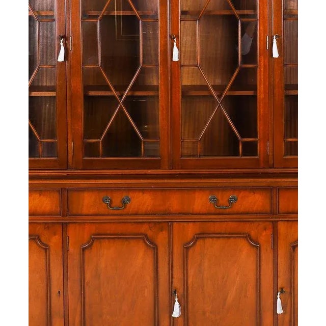 Vintage Georgian Revival Four-Door Bookcase in Flame Mahogany For Sale - Image 4 of 18