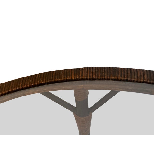 Wood Mid-Century Style Bamboo and Woven Rattan Side Table For Sale - Image 7 of 9