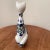 Early 21st Century Long Neck Hand Painted Floral Ceramic Cat Figurine Artist Signet For Sale - Image 4 of 8