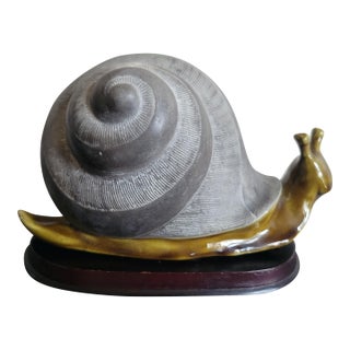 Mid 20th Century Signed Anthony Freeman McFarlin Ceramic Snail Sculpture For Sale