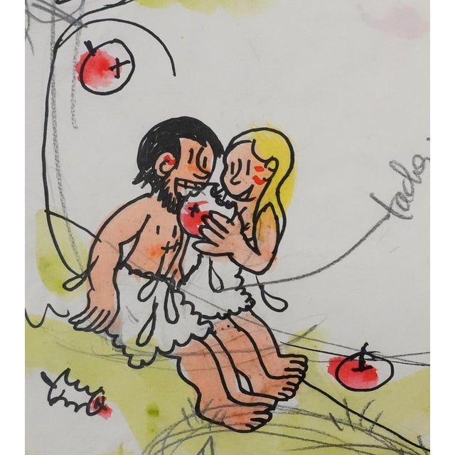 Jean Effel, Teinturier, The Fruits, 1970, Watercolor For Sale - Image 4 of 6