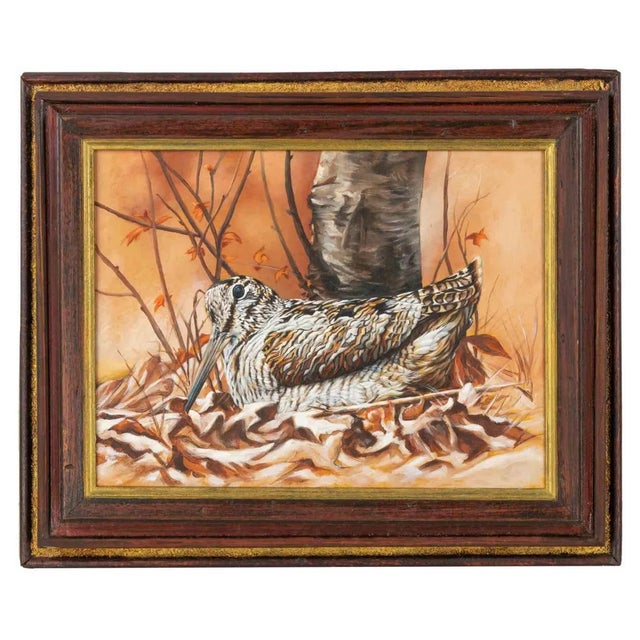 Bird, Original Drawing in Tempera, Mid-20th Century, Framed For Sale