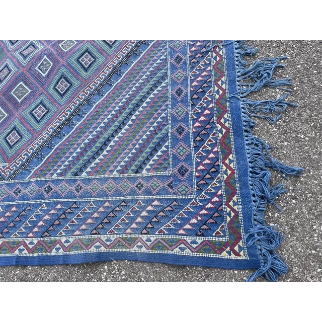 Vintage Blue Rug, 1984 For Sale - Image 4 of 9
