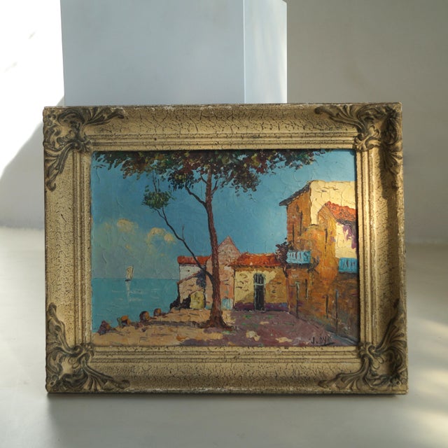 Jos Van Dijk, Southern European Street Scene, 1920s, Oil Painting on Canvas For Sale - Image 8 of 13