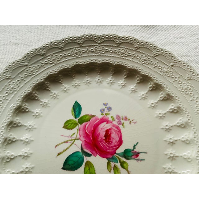 Antique Copeland Spode "Jewel" Bone China Dinner Plates, Billingsley Rose C. 1926 - Set of 4 For Sale - Image 12 of 18