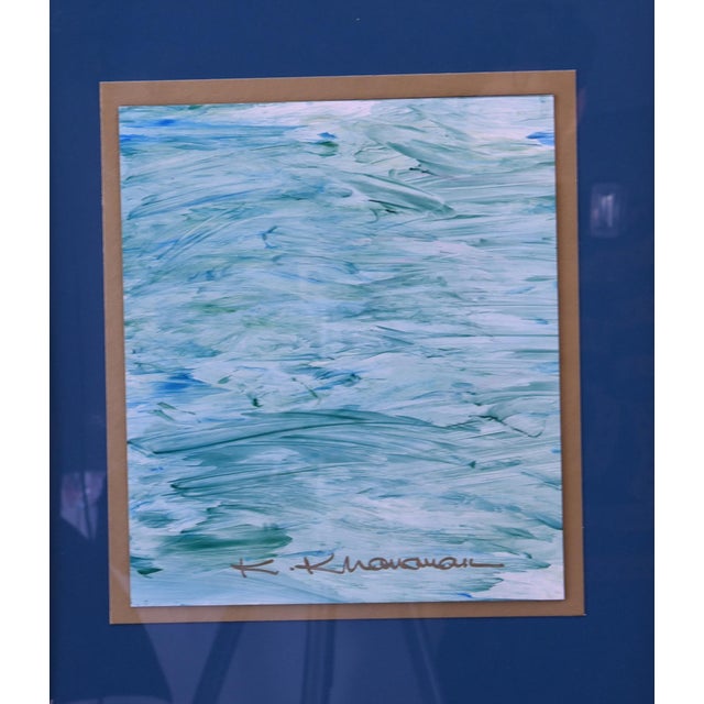 Rippling Serenity is a calming oil on paper painting by Kamran Khavarani, measuring 19" x 22". This abstract piece...
