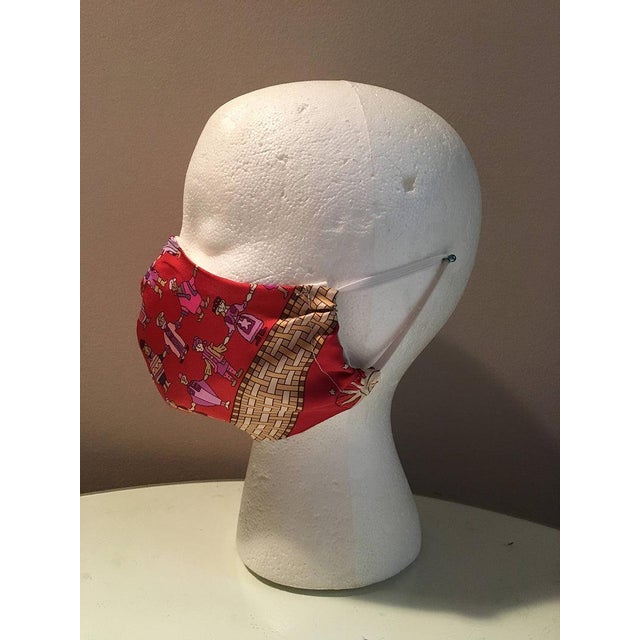 Hermes Vintage Handmade Donner La Main Silk Scarf Masque For Sale In Philadelphia - Image 6 of 8