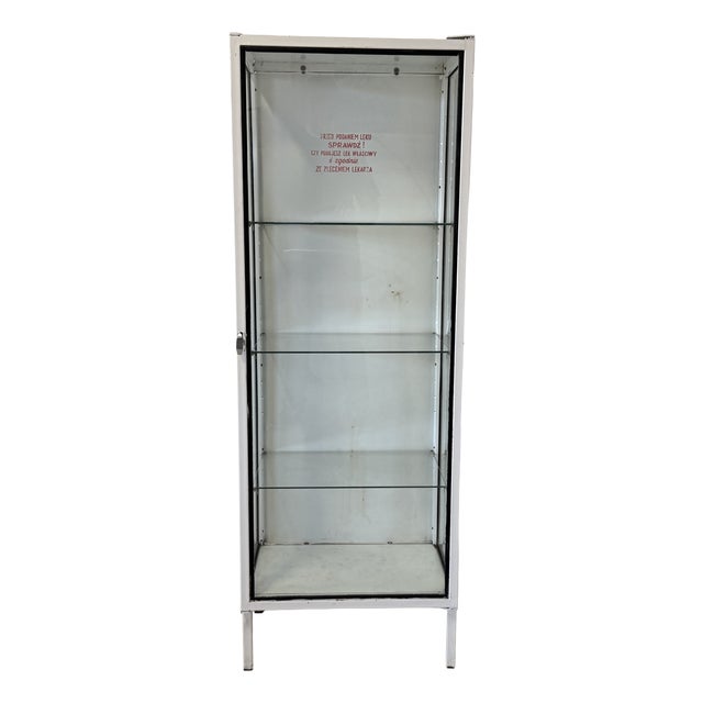 Mid-Century Polish Medical Display Cabinet, 1960s For Sale