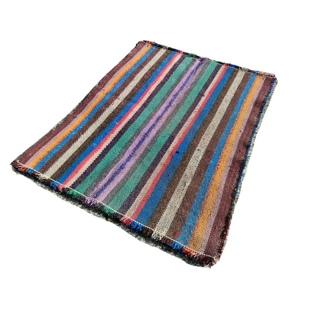 Vintage Turkish Wool Traditional Kilim Rug For Sale - Image 10 of 11