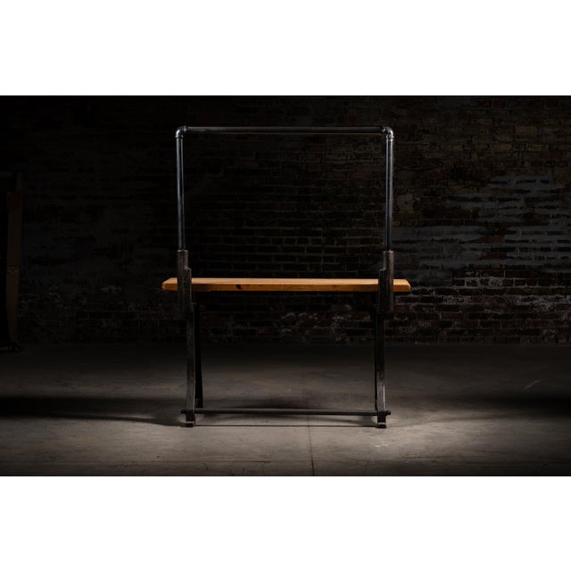 Mid 20th Century Vintage Industrial Cast Iron Butcher Block Work Bench Island For Sale - Image 5 of 9