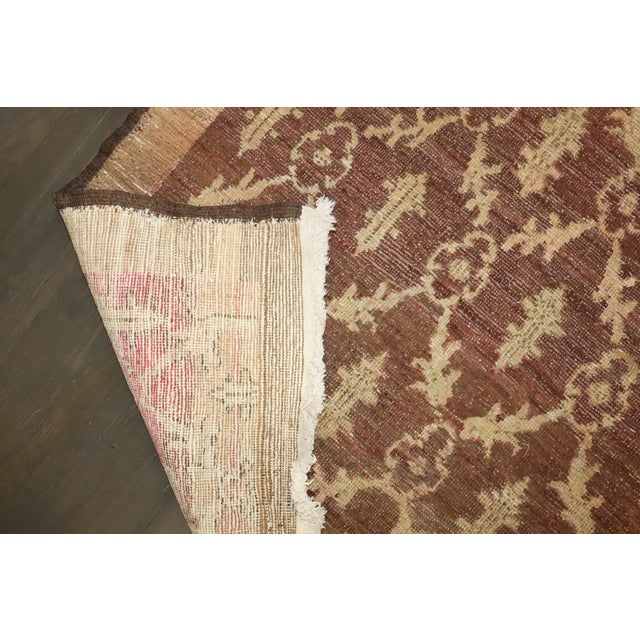Brown Vintage Zabihi Collection Turkish Konya Square Room Size Rug - 7'11" x 9'2" For Sale - Image 8 of 12
