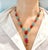 Gemstone Bochic “Capri” Vintage Ruby & Turquoise Flower Necklace - 18K & Silver For Sale - Image 7 of 9