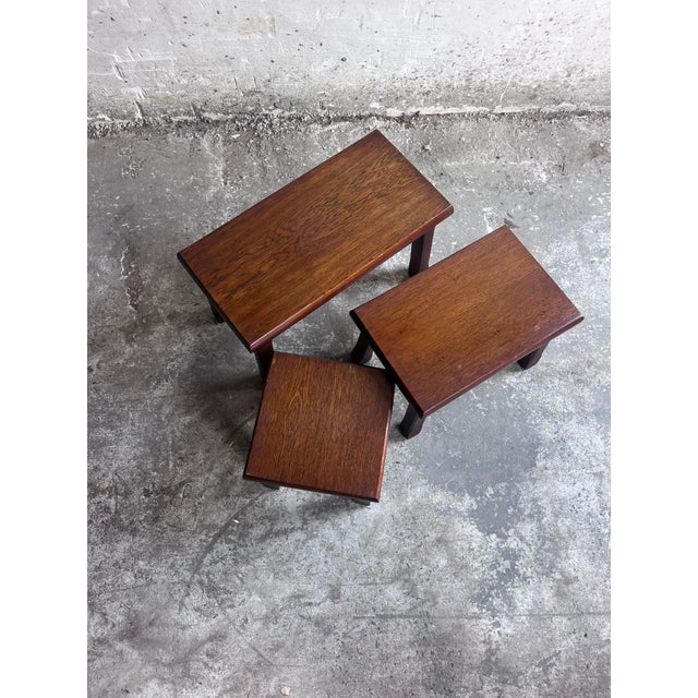 Brutalist Nesting Tables, 1970s, Set of 3 For Sale - Image 6 of 8