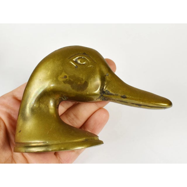 Vintage Solid Brass Mallard Duck Head Bottle Cap Opener For Sale - Image 6 of 7