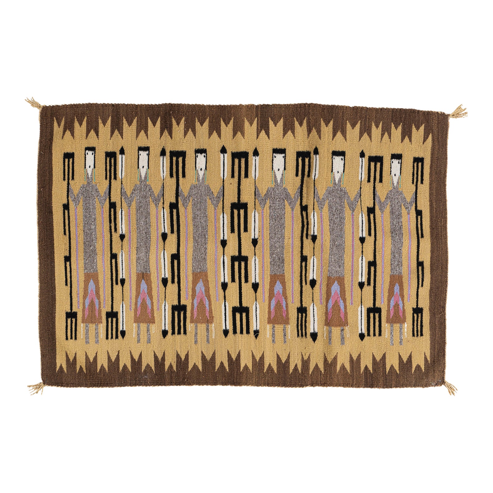 Vintage Yei Navajo Style Rug 3ft X 4ft 2in | Chairish