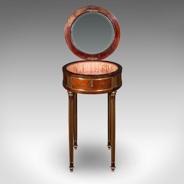 Antique Bijouterie Table, French Kingwood, Brass Glazed Vitrine, Victorian, 1870 For Sale - Image 4 of 12