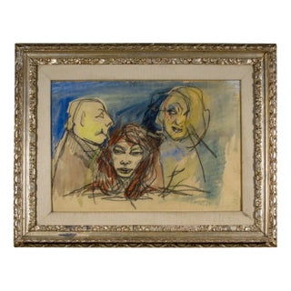 Italian Signed, Dated and Authenticated Painting, 1960s, Framed For Sale
