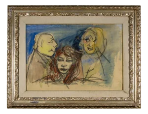 Italian Signed, Dated and Authenticated Painting, 1960s, Framed