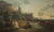 FRENCH SCHOOL circa 1820 19th century " People near a Lock " Canvas 44 x 72.5 cm very good condition This piece is...