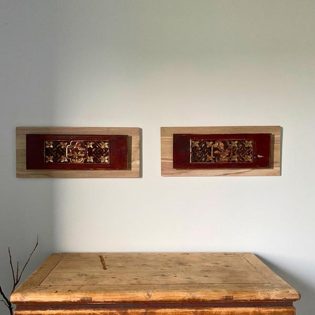 Sculptural Wall Object – Antique Chinese Giltwood Openwork Floral Panels, Pair For Sale - Image 6 of 13