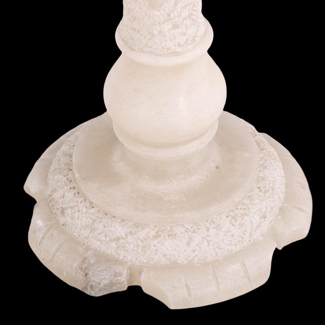 Italian 1930s Italian Carved Alabaster Floor Lamp For Sale - Image 3 of 8