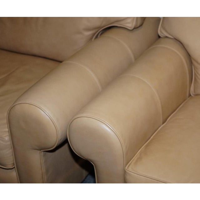 Brown Latte Brown Leather Armchairs from Multiyork England, Set of 2 For Sale - Image 8 of 18