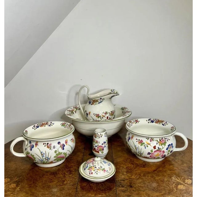 Antique Edwardian Ceramic Bathroom Set, 1900, Set of 6 For Sale - Image 4 of 9