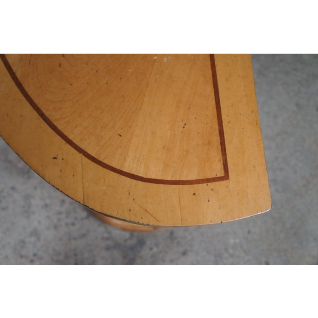 Kravet Furniture Tiered Half Moon Demilune Maple Inlaid Modern Console Table For Sale - Image 9 of 12