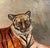 Early 20th Century Vintage Carnival Panthera Exotic Animal Sign Hand Painted Oil on Board For Sale - Image 5 of 6