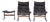 Highback Siesta Chairs and Ottoman in Black Leather and Brown Plywood by Ingmar Relling for Westnofa, 1960s, Set of 3 For Sale