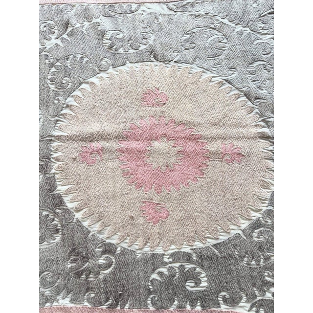 Vintage Embroidery Suzani from Bukhara, circa 1960s. Dimension; 52'' x 56'' inches / 132 x 143 cm / 4'4'' x 4'8''...